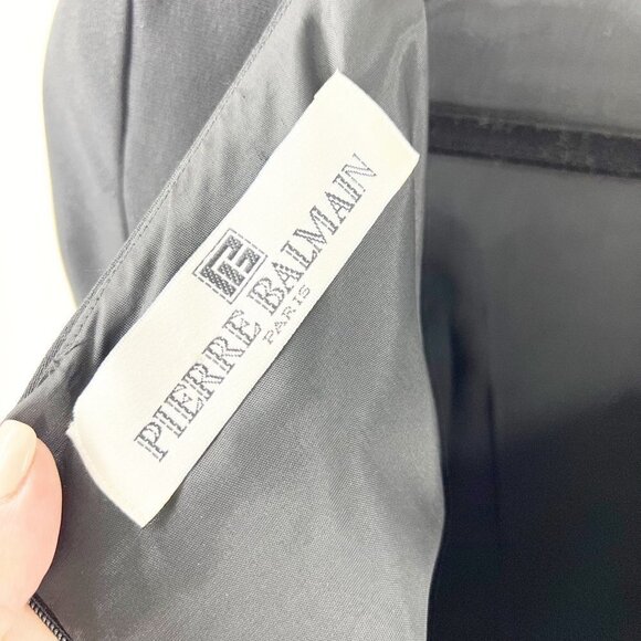 ✅ PIERRE BALMAIN Crystal Embellished BLACK Dress SIZE LARGE WEDDING FORMAL - Picture 6 of 8